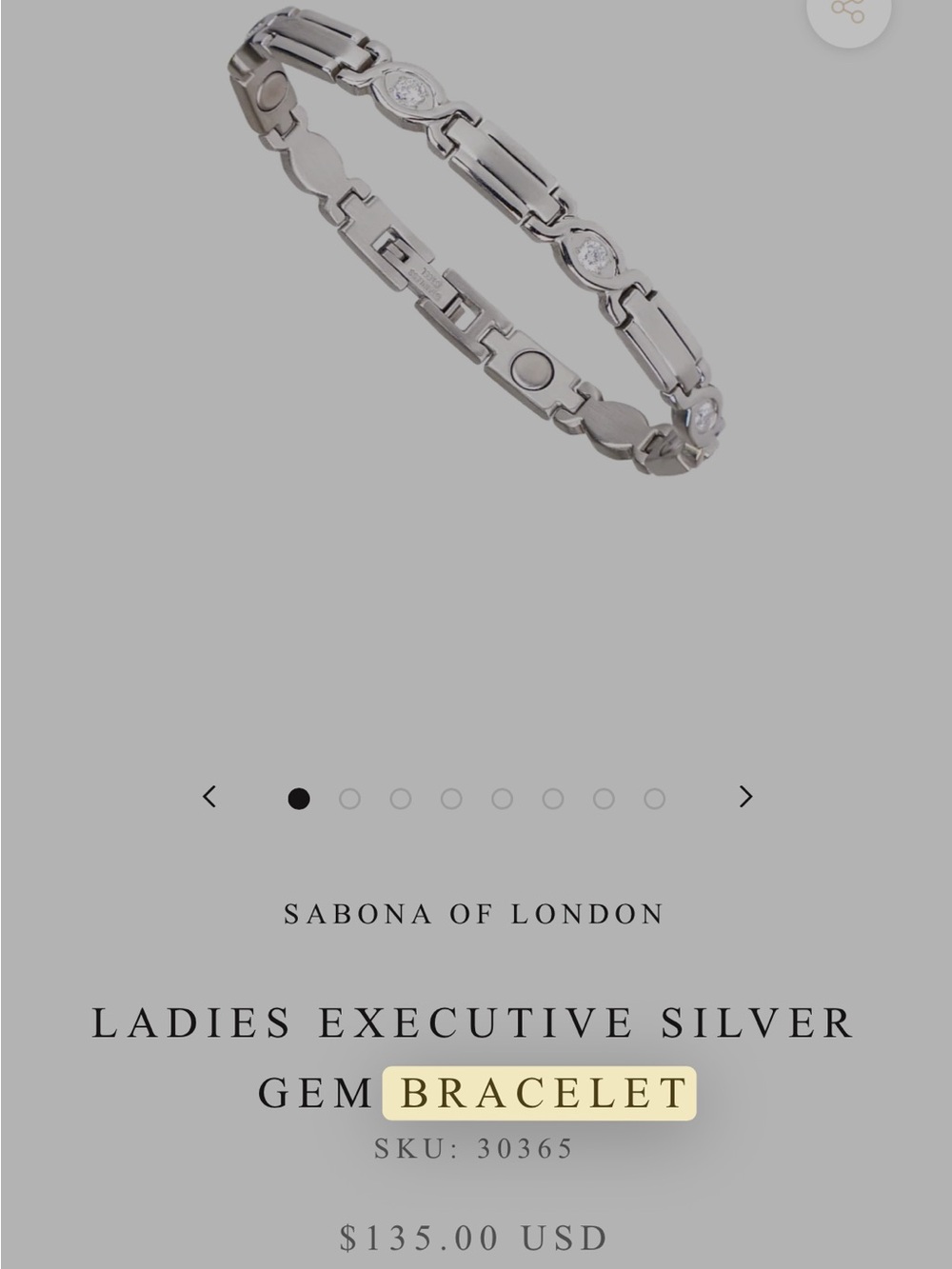 Ladies Executive Silver Gem Bracelet - Silver